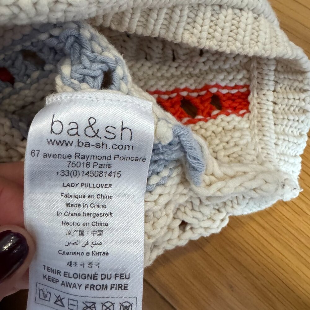 BA&SH PULL GARDY SWEATER IN ECRU - Picture 4 of 5